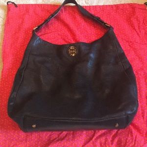 Tory Burch Black Leather Hobo Bag